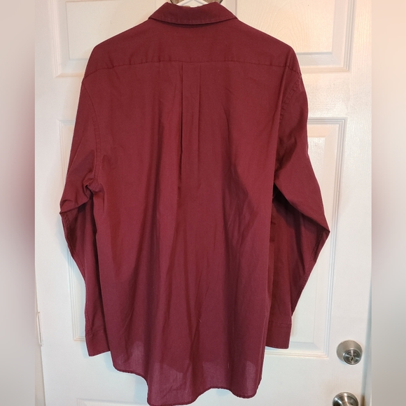 (704) Hill Archer Men's Classic Long Sleeve Dress Shirt, Size: 16.5, Maroon - Picture 11 of 12